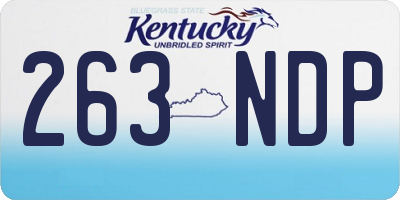 KY license plate 263NDP