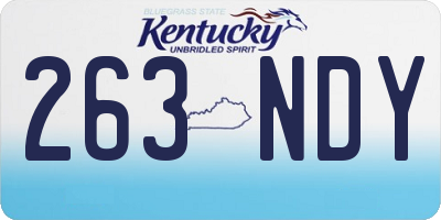 KY license plate 263NDY