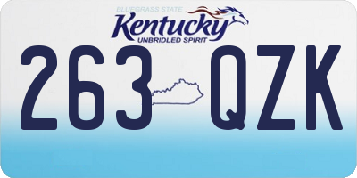 KY license plate 263QZK