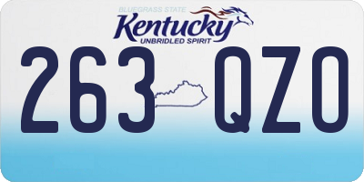 KY license plate 263QZO