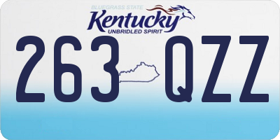 KY license plate 263QZZ