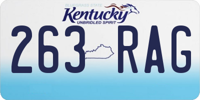KY license plate 263RAG