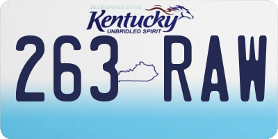 KY license plate 263RAW