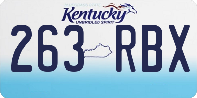 KY license plate 263RBX