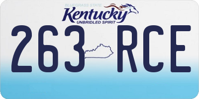 KY license plate 263RCE