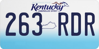 KY license plate 263RDR