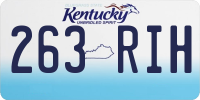 KY license plate 263RIH