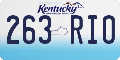 KY license plate 263RIO