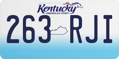 KY license plate 263RJI
