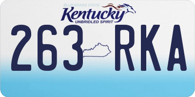 KY license plate 263RKA