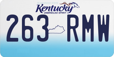 KY license plate 263RMW