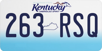 KY license plate 263RSQ