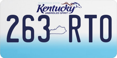 KY license plate 263RTO