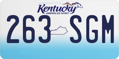 KY license plate 263SGM