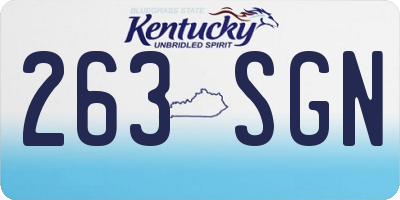 KY license plate 263SGN