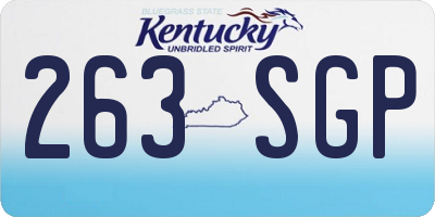 KY license plate 263SGP