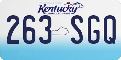 KY license plate 263SGQ