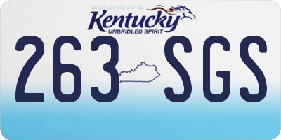 KY license plate 263SGS
