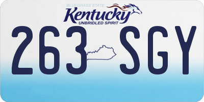 KY license plate 263SGY