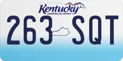 KY license plate 263SQT