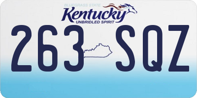 KY license plate 263SQZ