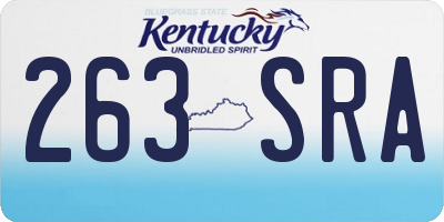 KY license plate 263SRA