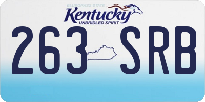 KY license plate 263SRB