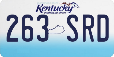 KY license plate 263SRD