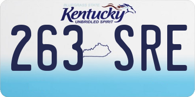 KY license plate 263SRE