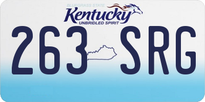 KY license plate 263SRG