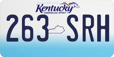 KY license plate 263SRH
