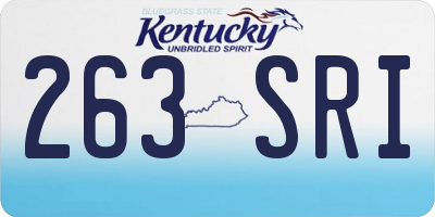 KY license plate 263SRI