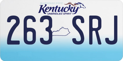 KY license plate 263SRJ