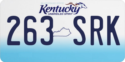 KY license plate 263SRK