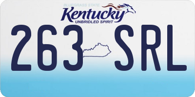 KY license plate 263SRL