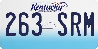 KY license plate 263SRM