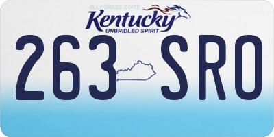 KY license plate 263SRO