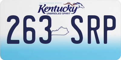 KY license plate 263SRP