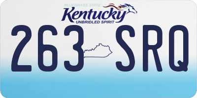 KY license plate 263SRQ