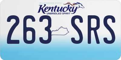 KY license plate 263SRS
