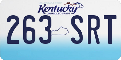 KY license plate 263SRT