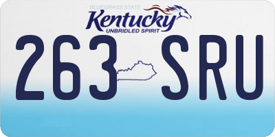 KY license plate 263SRU