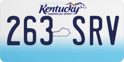 KY license plate 263SRV