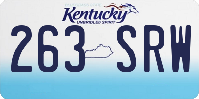 KY license plate 263SRW