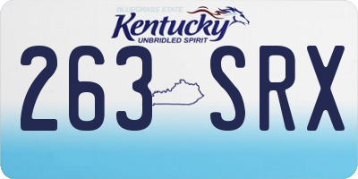 KY license plate 263SRX