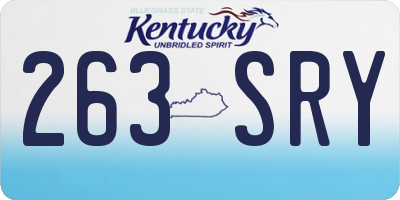 KY license plate 263SRY