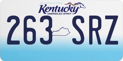 KY license plate 263SRZ