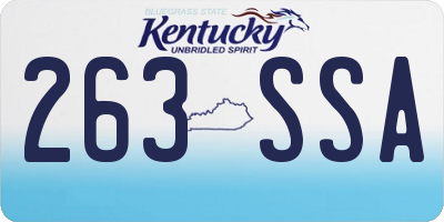KY license plate 263SSA