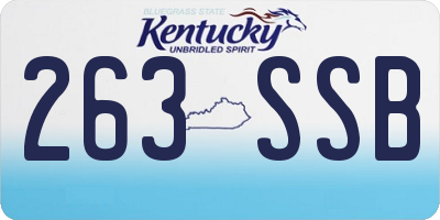 KY license plate 263SSB