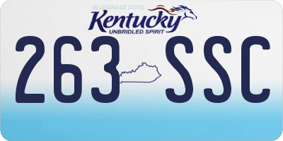 KY license plate 263SSC